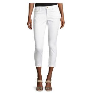 Michael Kors Izzy Cropped Skinny Mid-Rise White Denim Jeans - Size 8